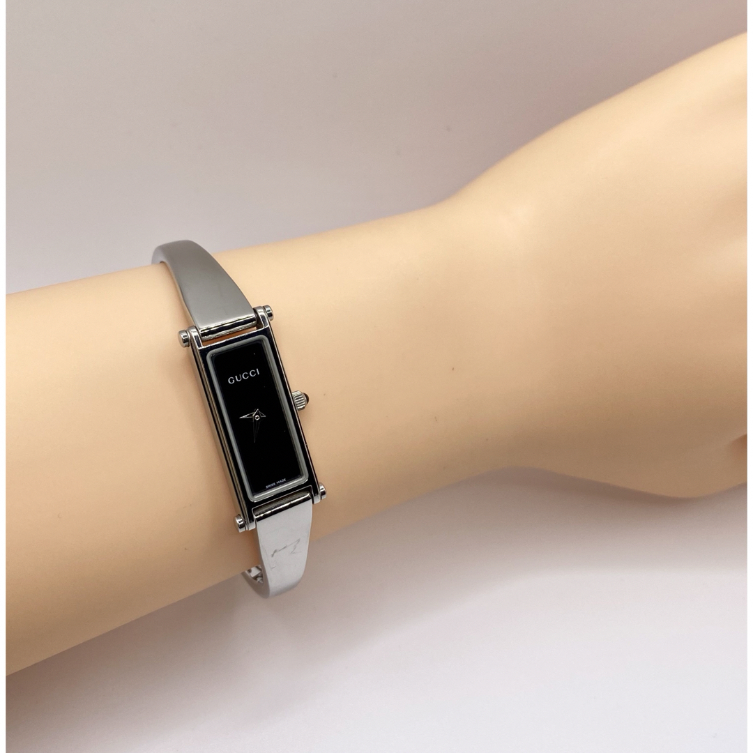 GUCCI - GUCCI グッチ QZ 箱付きスクエア 1500L黒文字盤 レディース