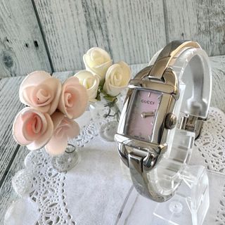 GUCCI - 【電池交換済】GUCCI グッチ 腕時計 6800L ピンク シェル