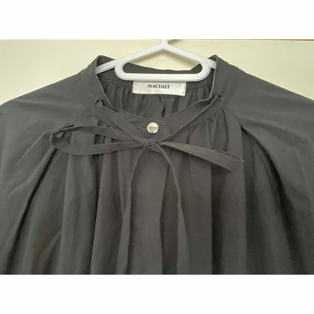美品⭐︎マチャットリボンタックシャツドレスワンピース⭐︎黒