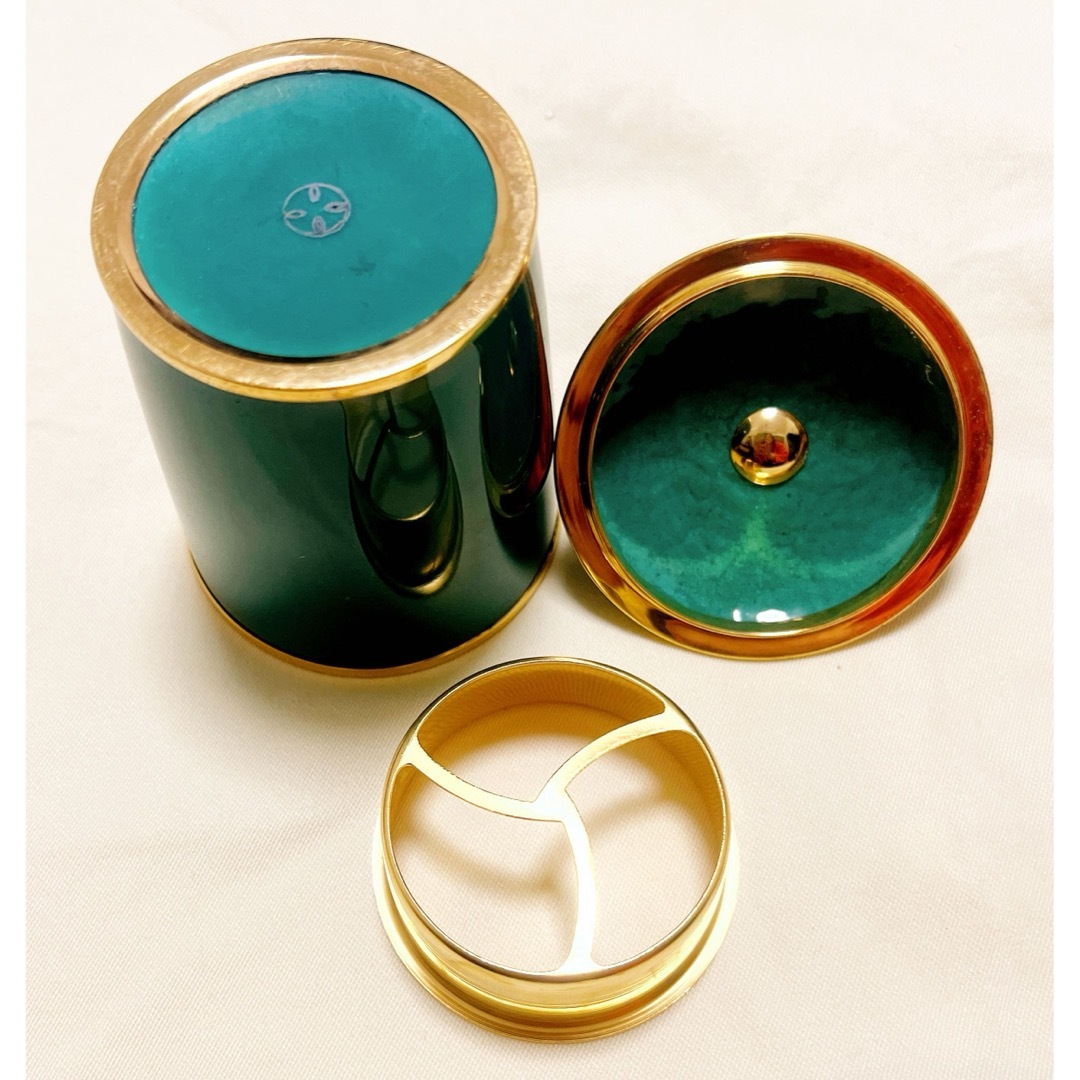 安藤七宝焼 金彩 翡翠色 煙草入れ＆灰皿 たばこセット レトロの通販 by