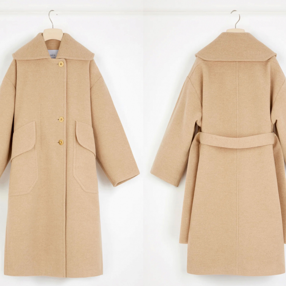 PATOU - 新品 36 PATOU パトゥ オーバーサイズ ウール コート ベージュ