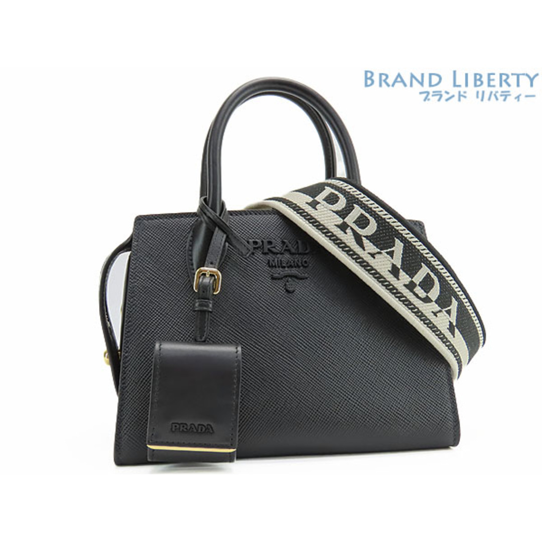 PRADA - 未使用 プラダ モノクローム サフィアーノレザー ミニバッグ