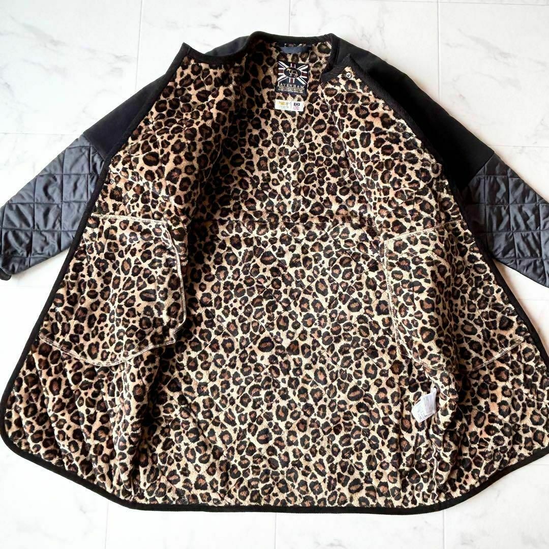 LAVENHAM - LAVENHAM 裏ボアキルティングコート 黒 レオパード柄 別注