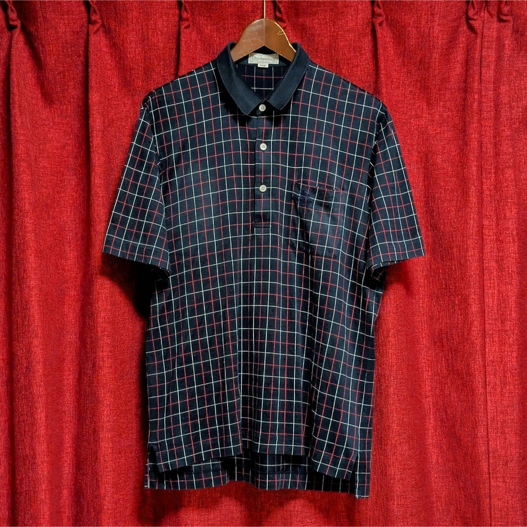 BURBERRY - Burberrys REGD バーバリー 半袖 綿 ポロシャツ 紺