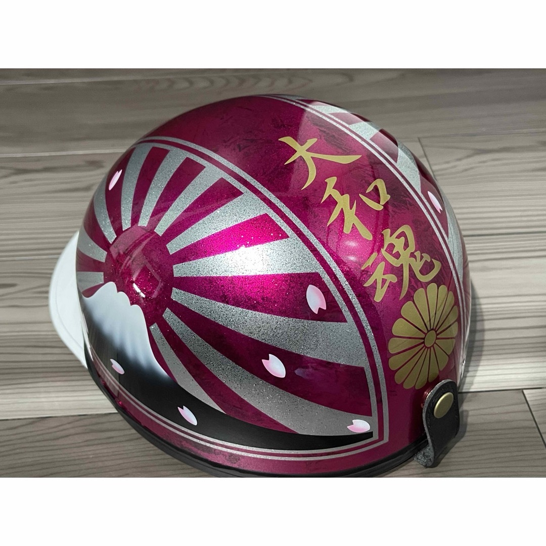 ピンクラメ 富士日章 コルク半 ヘルメット 桜の通販 by paint｜ラクマ