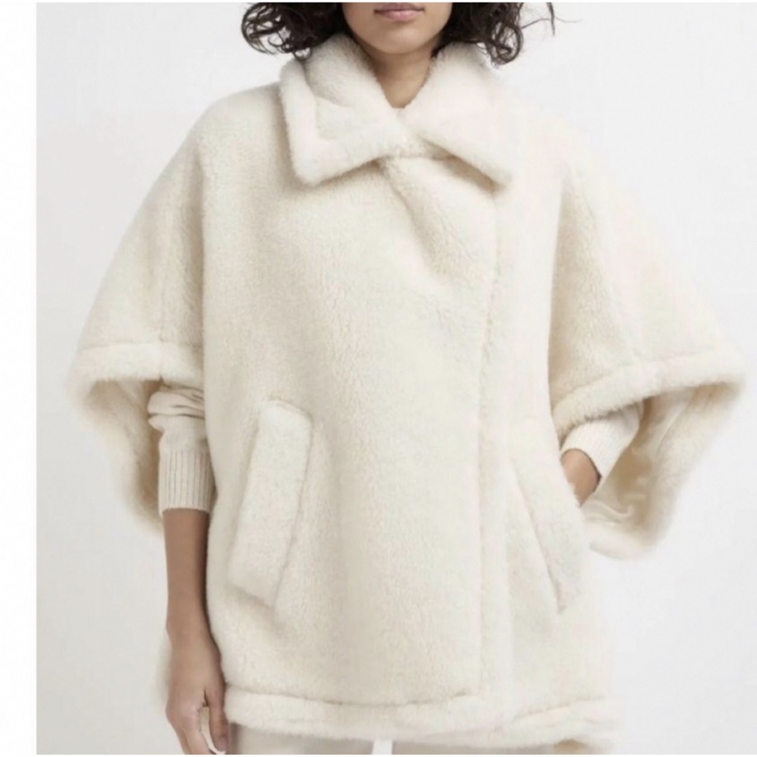 Max Mara - Max Mara テディベア ケープ ホワイトの通販 by m's shop