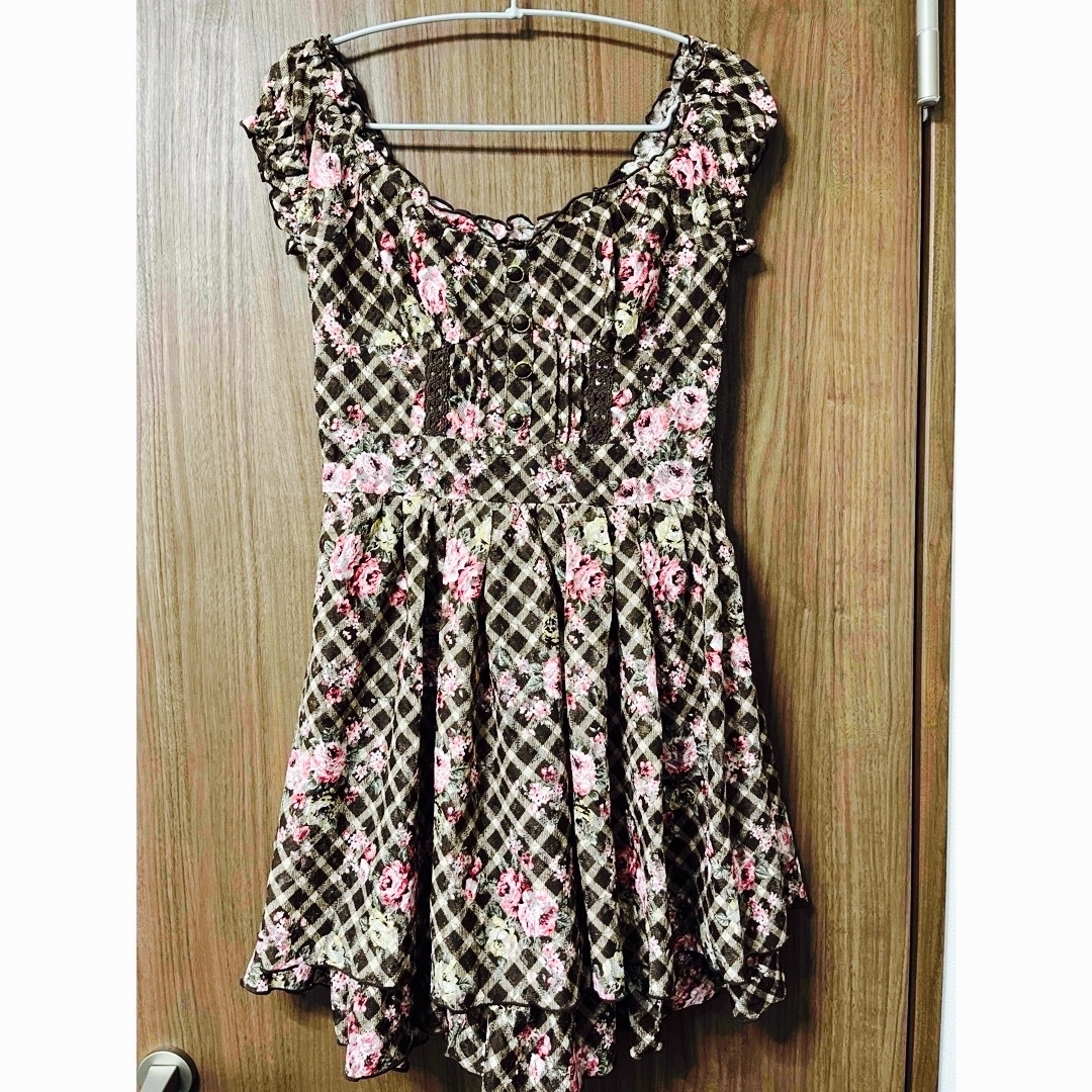 LIZ LISA - リズリサワンピース小花柄茶色ブラウンLIZLISAフリルレース