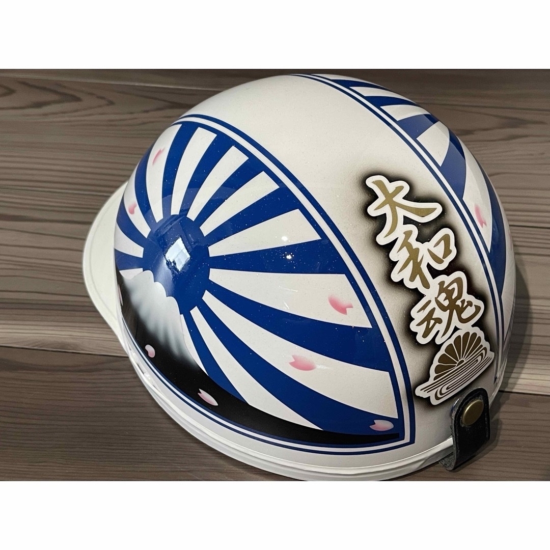 ラメ 青 富士日章 コルク半 ヘルメットの通販 by paint｜ラクマ