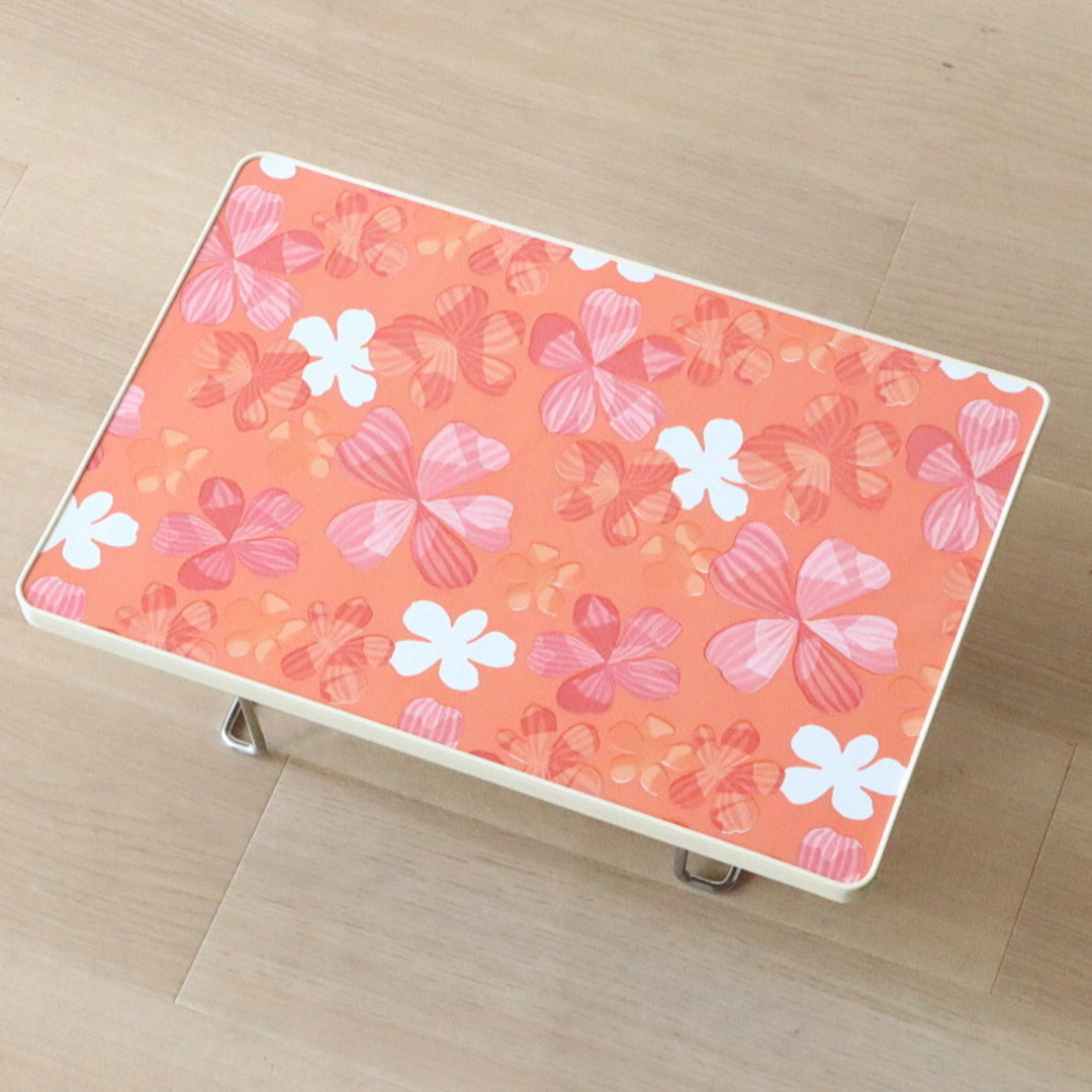 アンティーク 昭和レトロ ポップ 古家具 折り畳み トレー 花柄の通販
