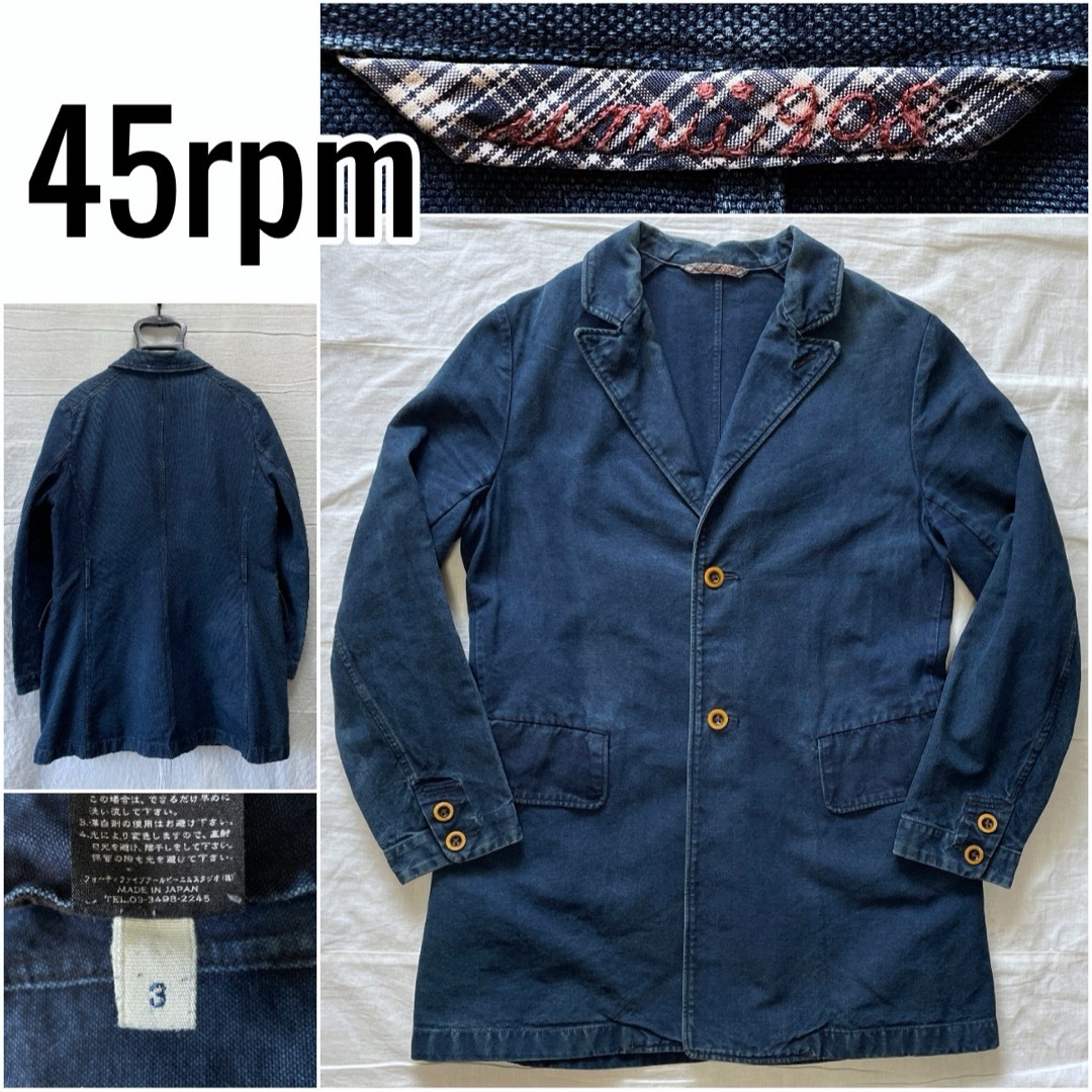 45rpm - 45rpm umii908 サイズ3 L相当 インディゴ染め テーラー