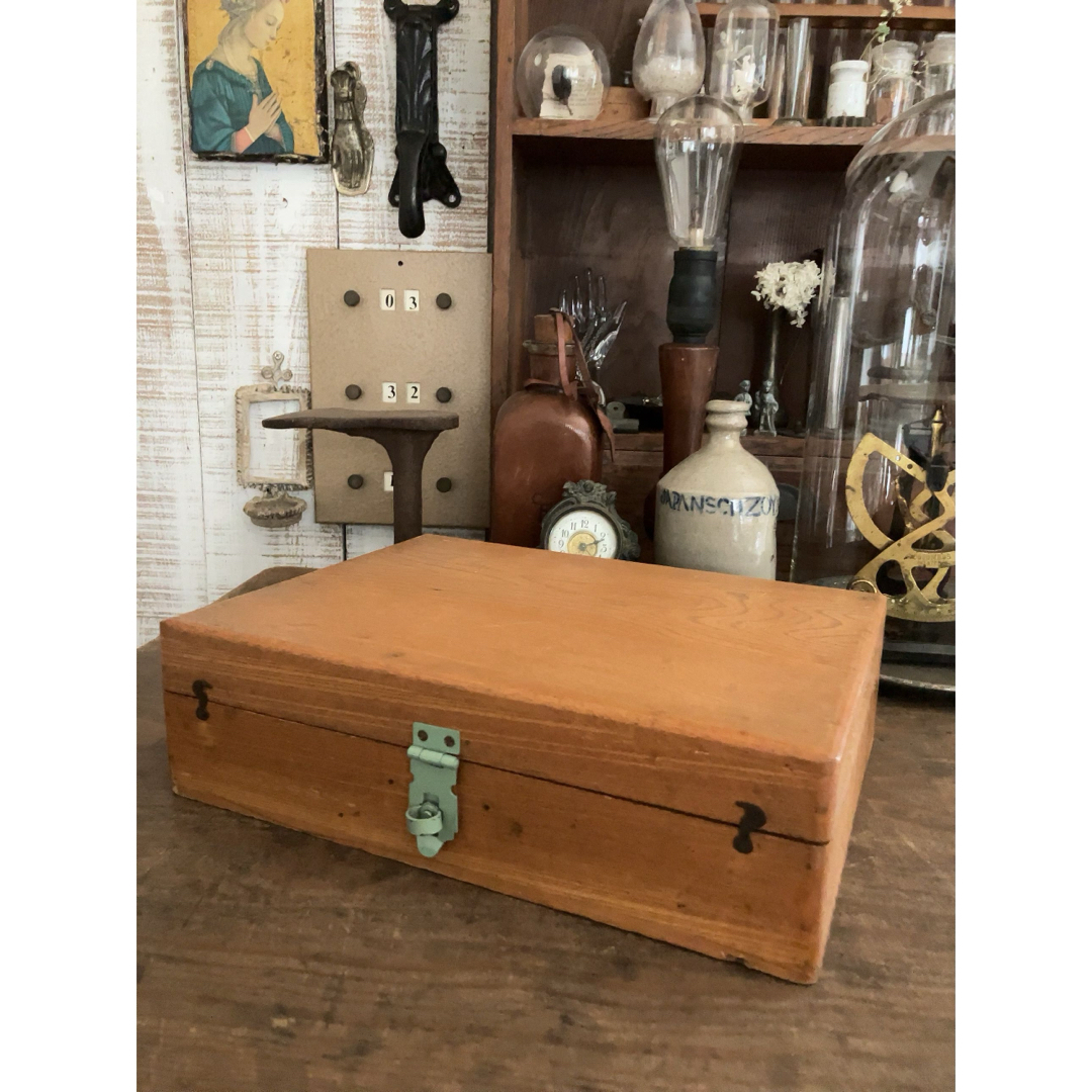 ヴィンテージ 木製 引っ掛け金具付き 木箱 ウッドBOXの通販 by リン's