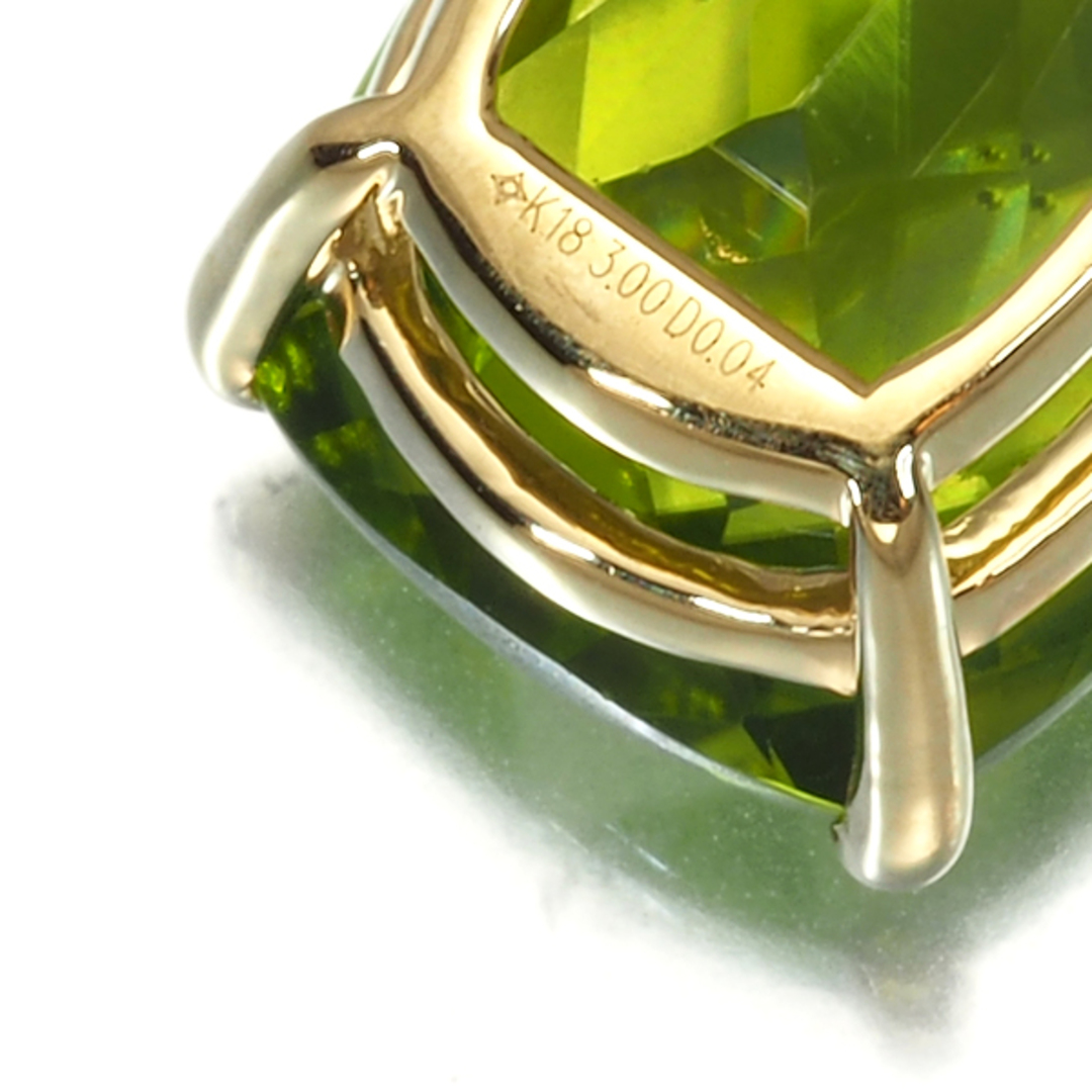 GSTV ペンダントトップ ペリドット 3.00ct ブラウンダイヤ K18YG の