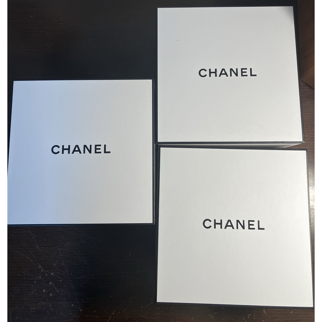 CHANEL - CHANEL シャネル ロゴ入り 大きめ ボックス 空箱 3点セット