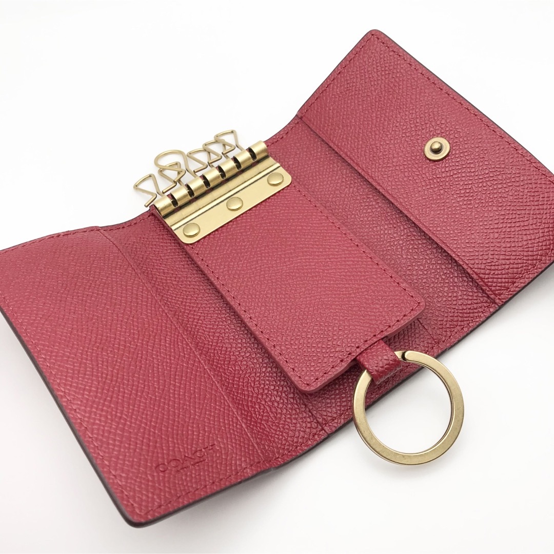 COACH - COACH ☆大人気☆ 6リング キーケース レッド クロスグレイン