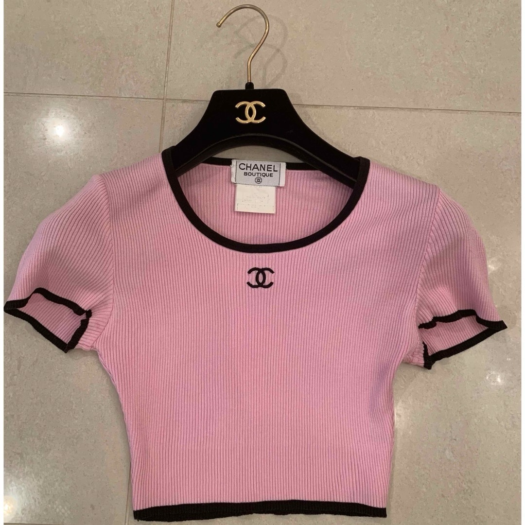 CHANEL - 期間限定販売☆CHANEL クロップド丈 リブニットTシャツ レア