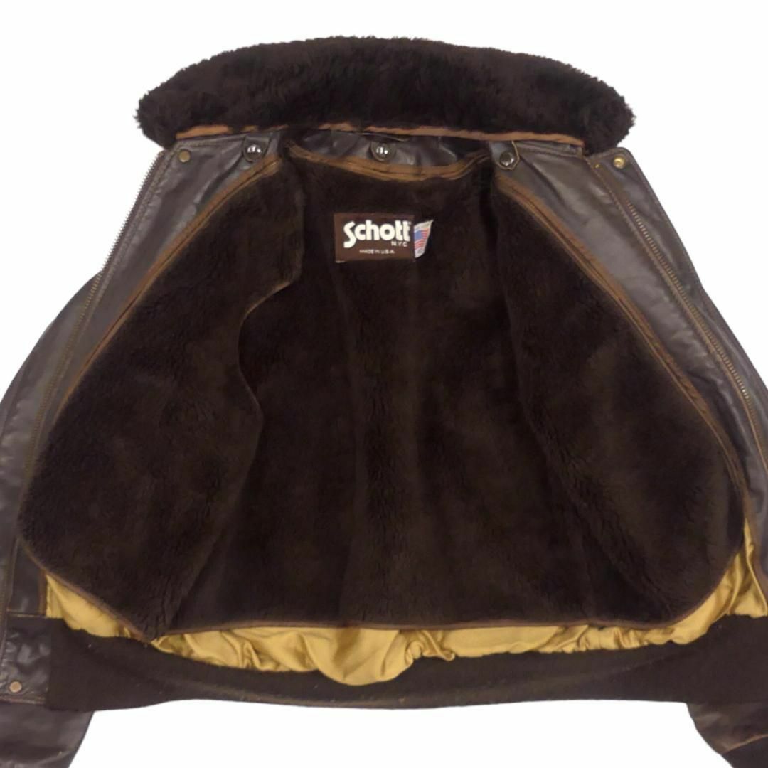 schott - Schott ショット G-1 レザーフライトジャケット 40 茶 JJ952