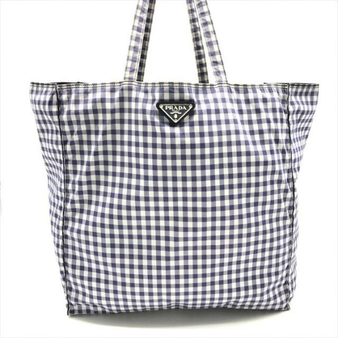 PRADA - 良品 PRADA プラダ 三角ロゴ プレート ギンガムチェック
