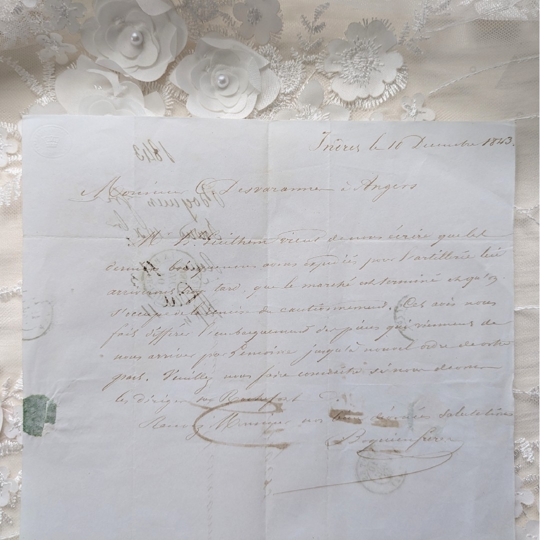 No.515【1点もの♡】1800sフランスアンティーク 手紙 アンティーク紙