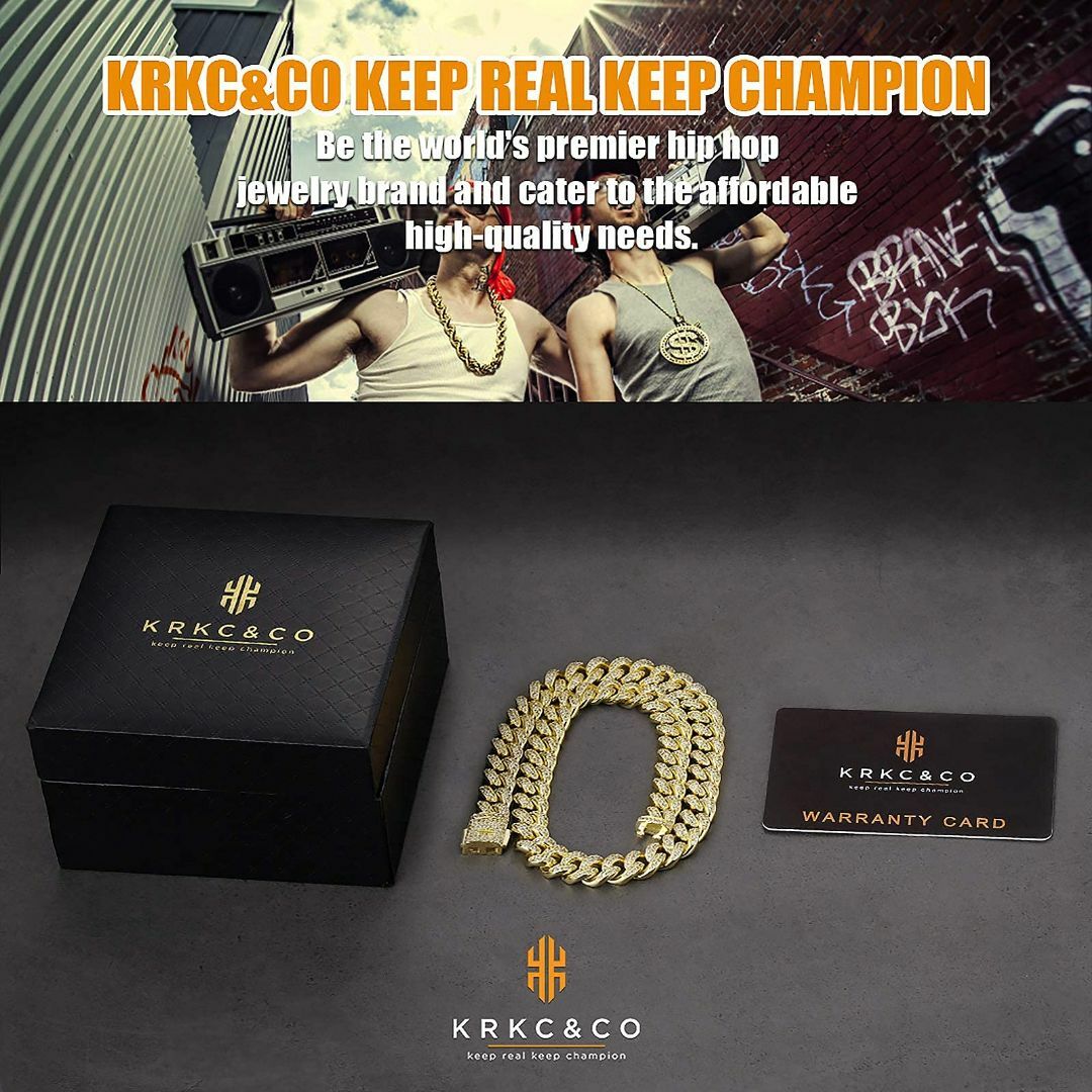 KRKC&CO 12/18mm 喜平ネックレス マイアミ キューバンチェーン ジの