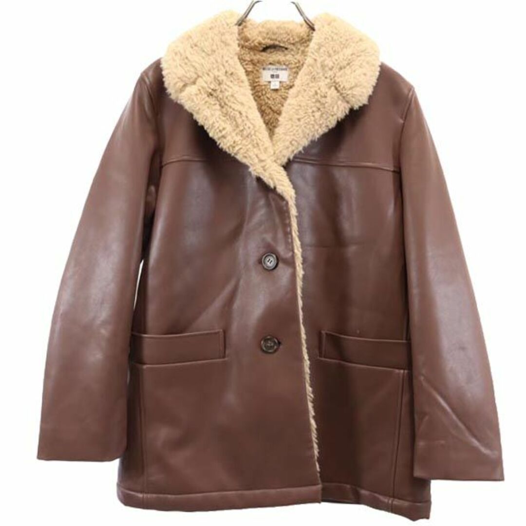 UNIQLO - ユニクロ フェイク レザージャケット L ブラウン UNIQLO 裏