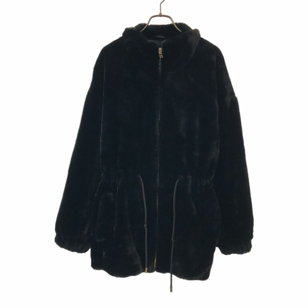 ZARA - ザラ フェイクファー ジップジャケット L ブラック ZARA コート