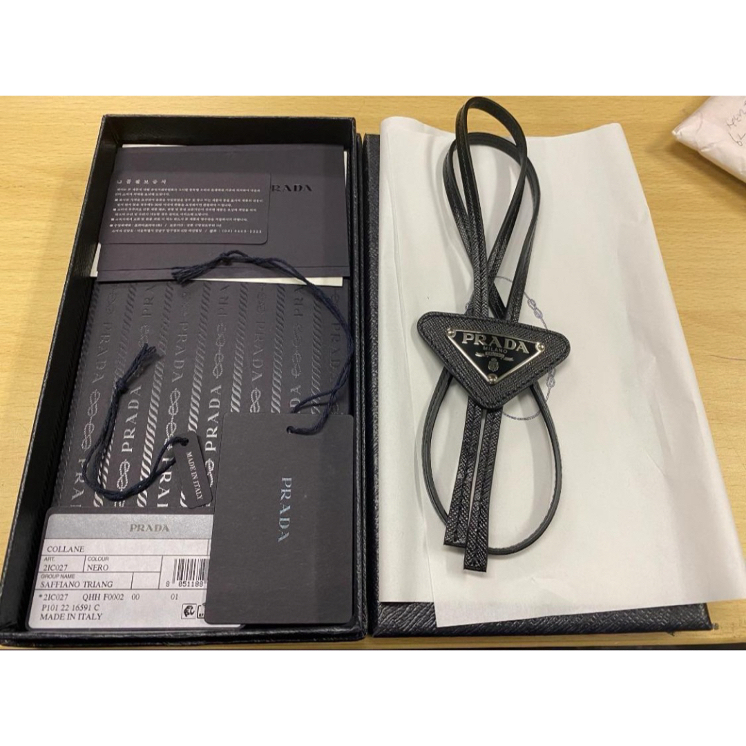 PRADA - 値下 新品 PRADA ネクタイ ループタイ レザーブラック