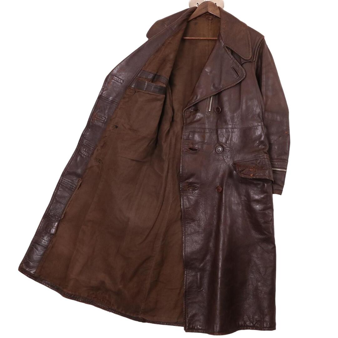 50年代 レザートレンチコート コート ヴィンテージ LIGHTNINGジップ