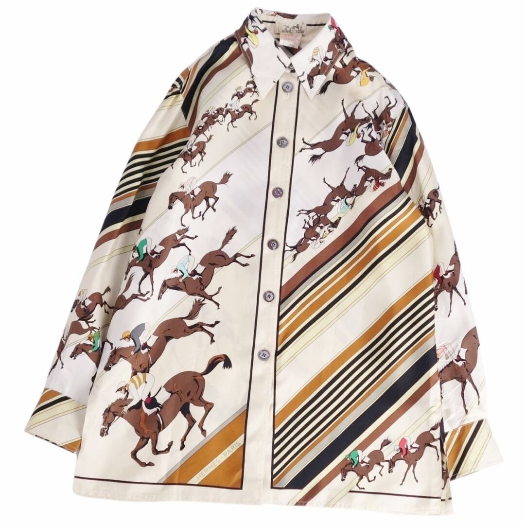 HERMES - 美品 Vintage エルメス HERMES シャツ ブラウス ロング