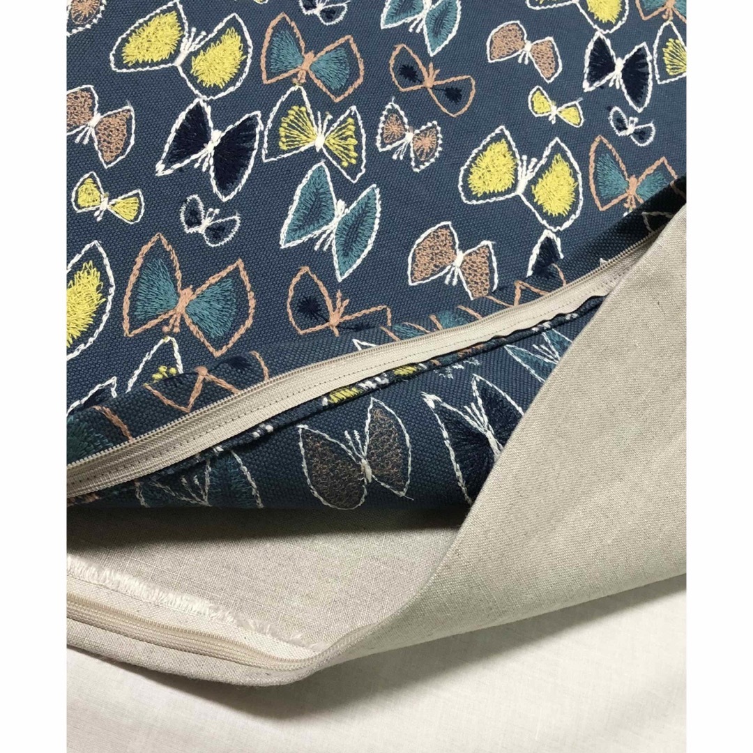 受注製作】ミナペルホネン スカイフラワー クッションカバー ブルーの