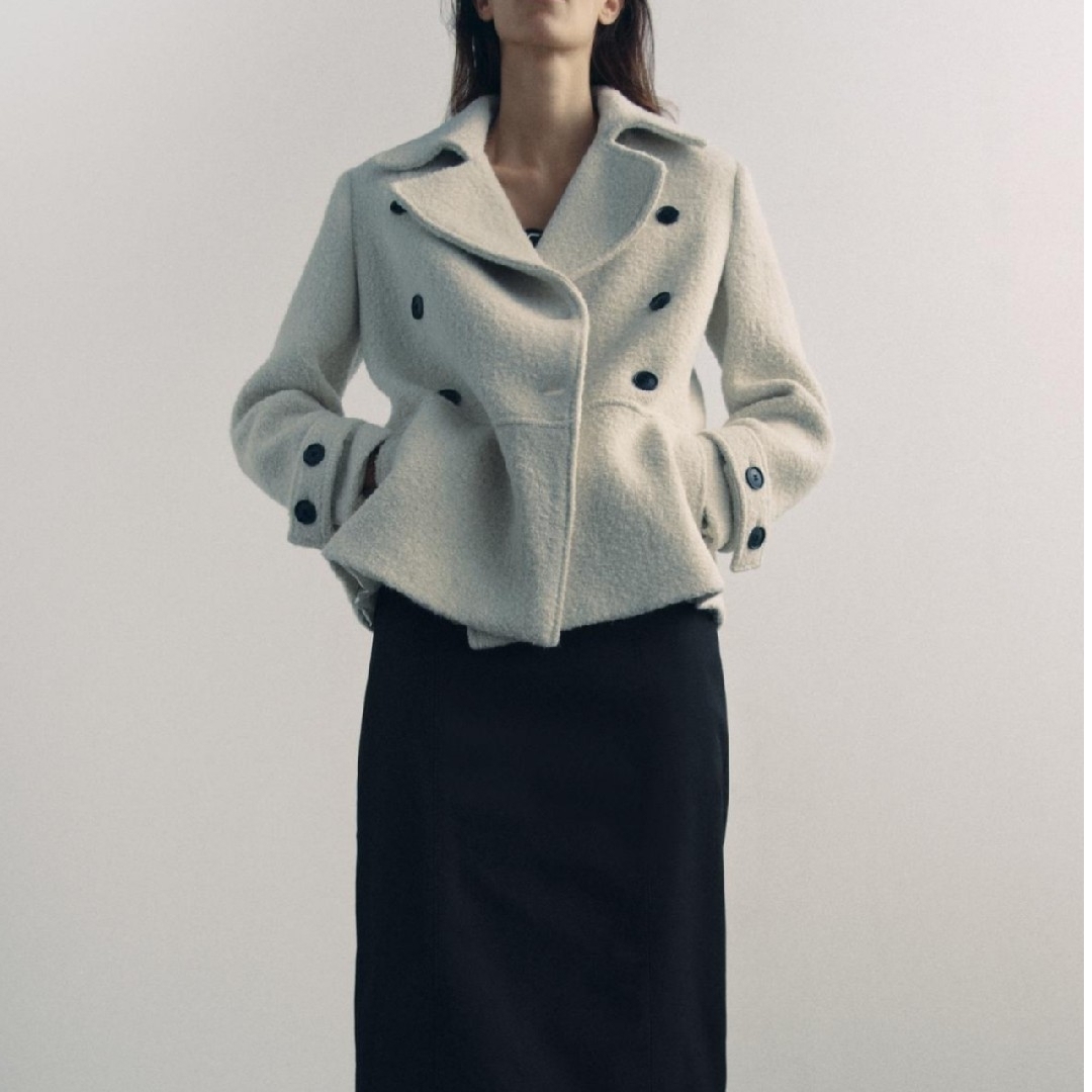 ZARA - ZARA ウール混ブークレコートの通販 by はる's shop｜ザラなら