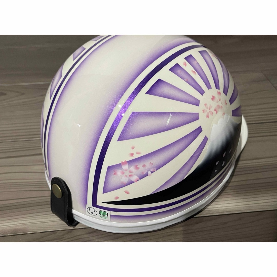 紫 白 桜 富士日章 コルク半 ヘルメットの通販 by paint｜ラクマ