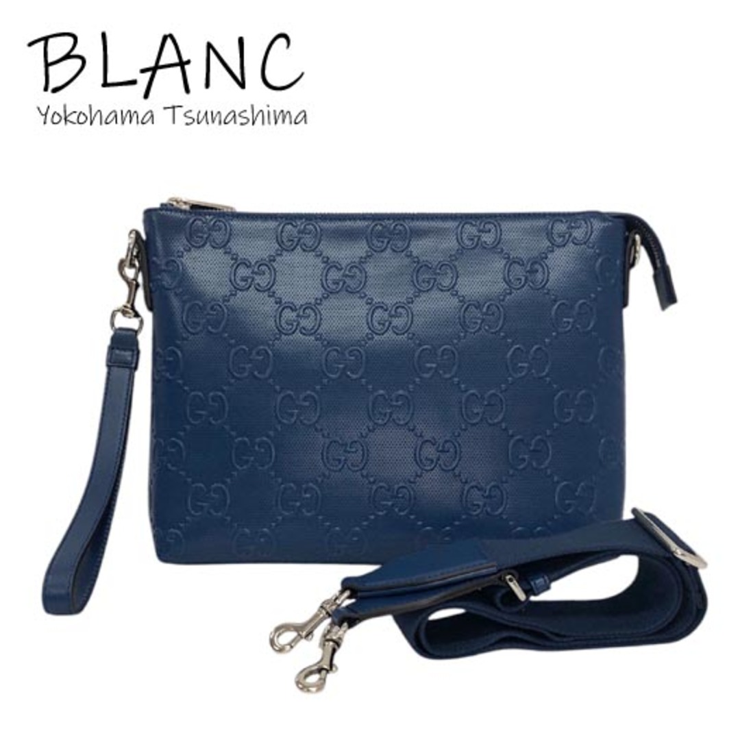 GUCCI - グッチ GGミディアム メッセンジャーバッグ GGエンボスレザー