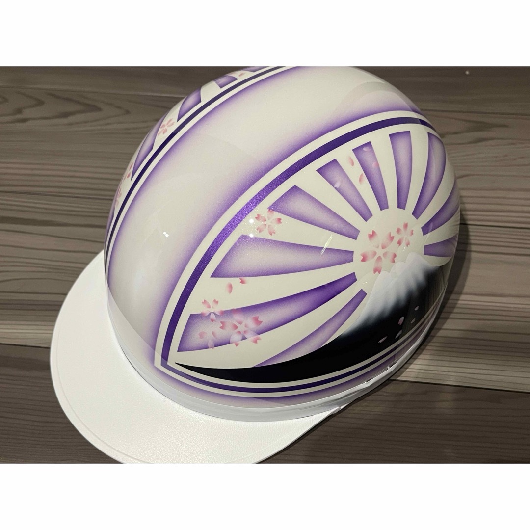桜 紫 白 富士日章 コルク半 ヘルメットの通販 by paint｜ラクマ