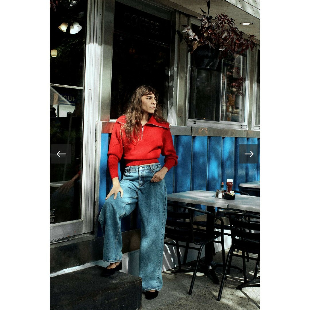 ZARA - ZARA ZW LOOSE ミッドライズデニムパンツ 36サイズ ブルーの