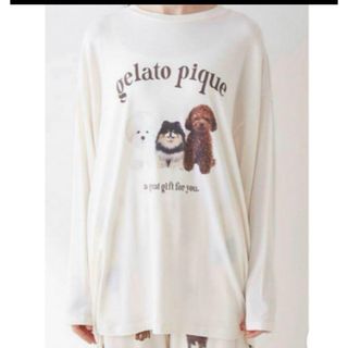 ジェラートピケ ぬいぐるみワンポイントロンT&ロングパンツ上下セット