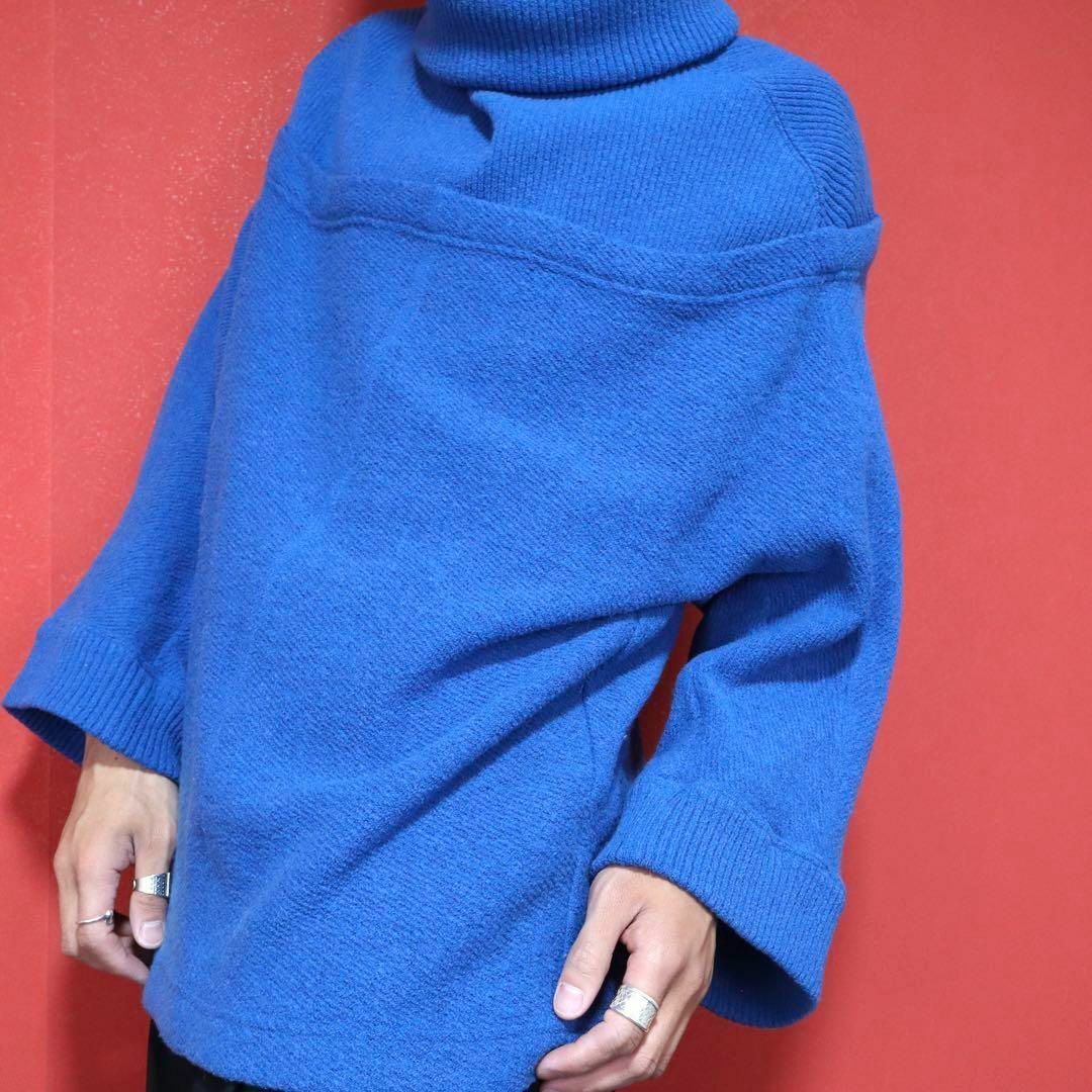 ISSEY MIYAKE - ISSEY MIYAKE 80s 筆タグ ブルー切替 変形シルエット