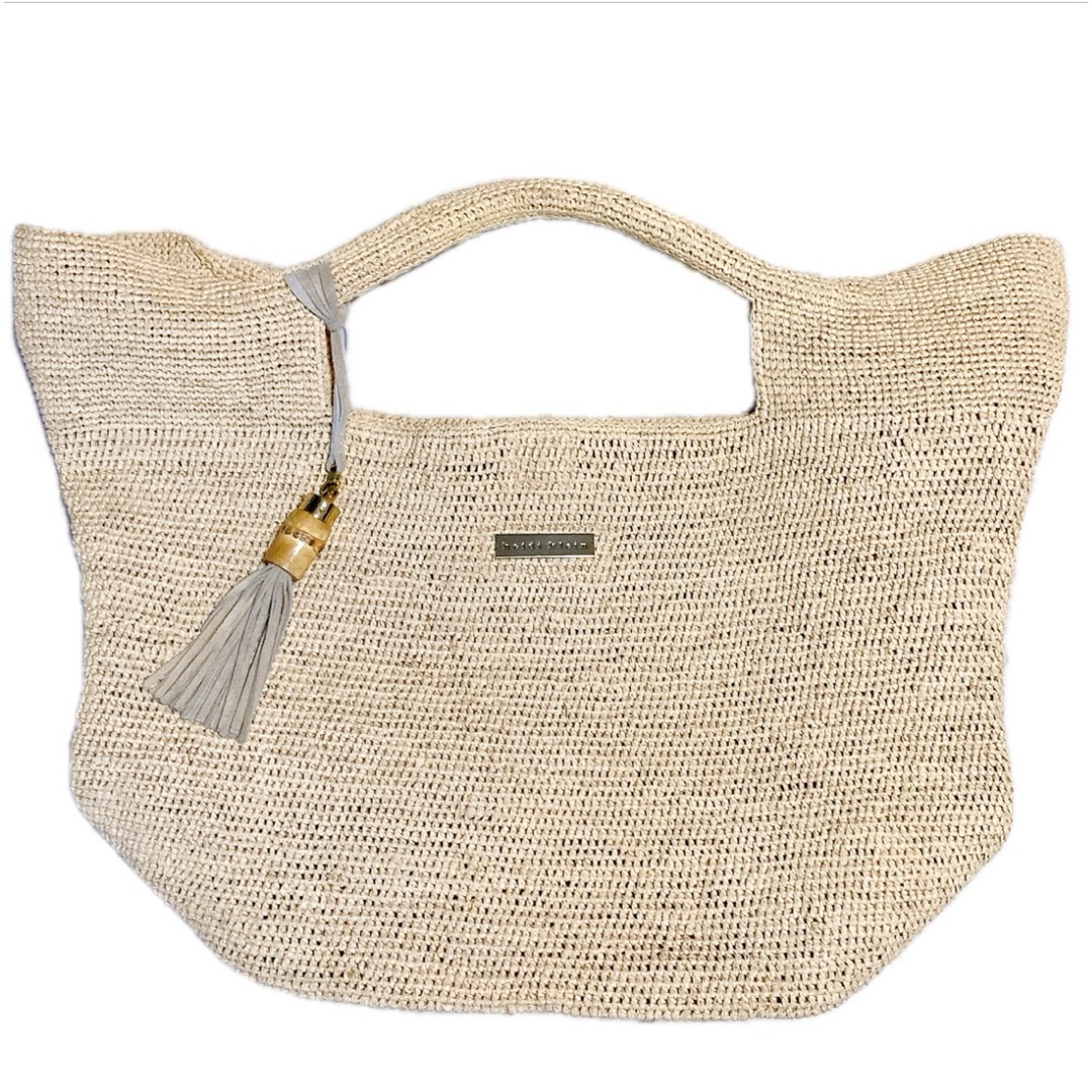 ☆美品☆HEIDI ハイディクライン カゴバッグ ラフィア フリンジ