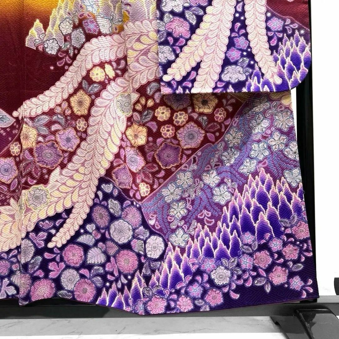 総絞り 辻ヶ花 藤の花 霞取り 振袖 成人式 晴れの日 着物 041a pの通販