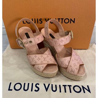 ルイヴィトンモノグラムサンダルハイヒールストラップ付き靴ほぼ未使用