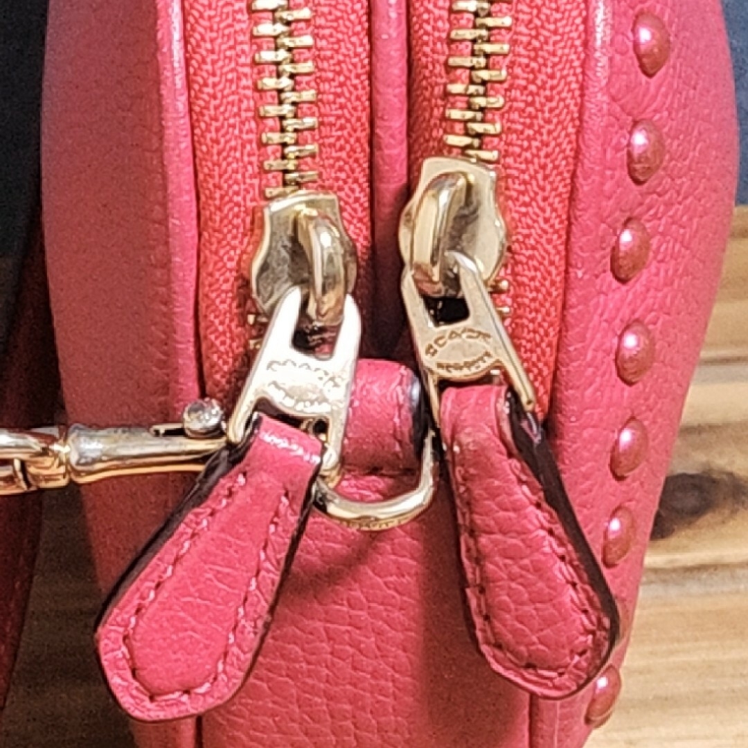 COACH - COACH ダブルジップ2Way ショルダーバッグ ピンクの通販 by