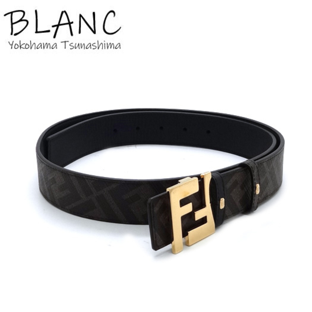 FENDI - フェンディ FFスクエア リバーシブルベルト レザー ブラック