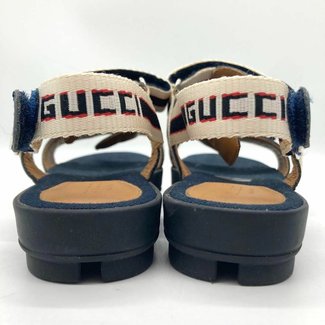 GUCCI - 【美品】GUCCI サンダル ストラップサンダル ストライプロゴ