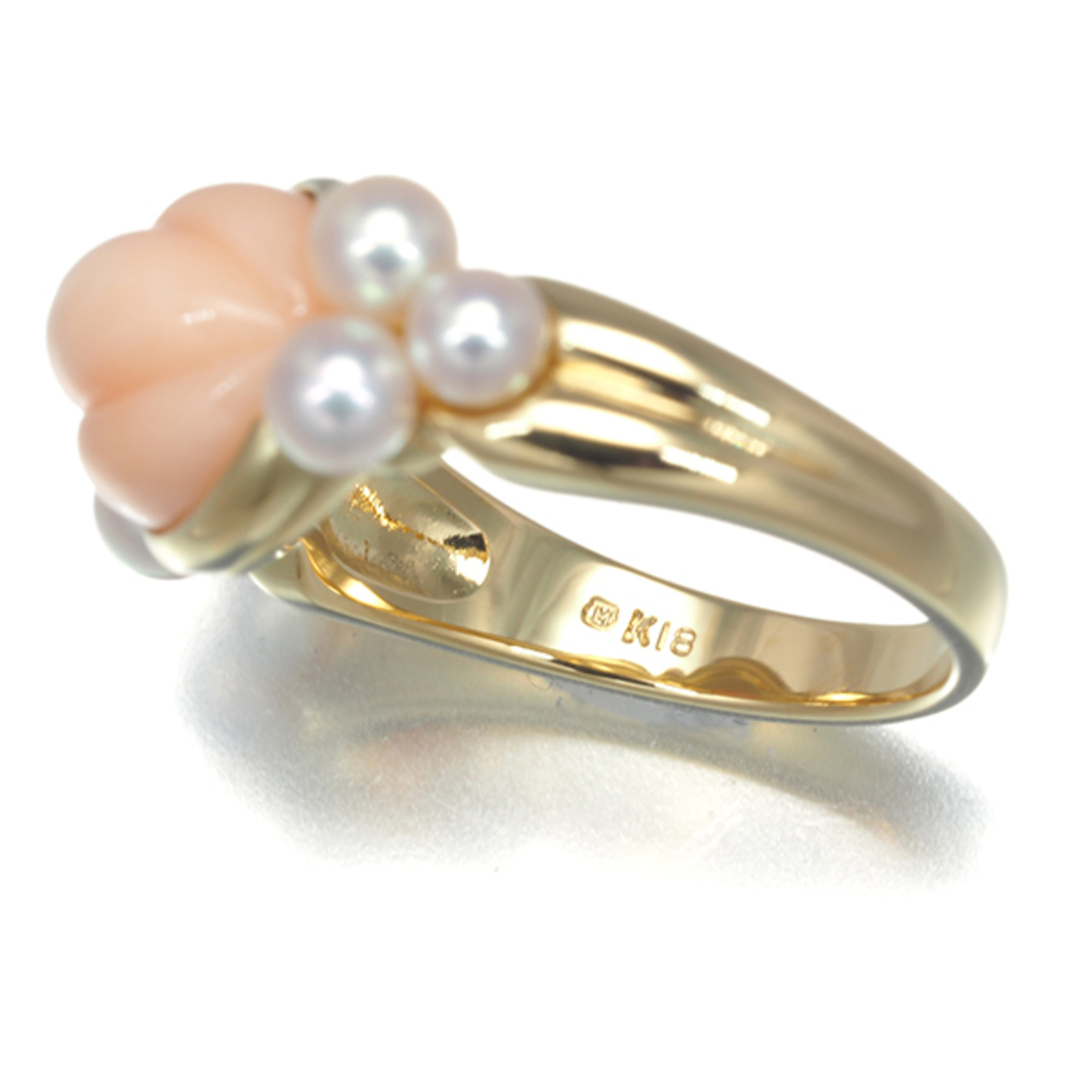 MIKIMOTO - ミキモト リング 珊瑚 サンゴ ベビーパール 真珠 3.3-3.6mm
