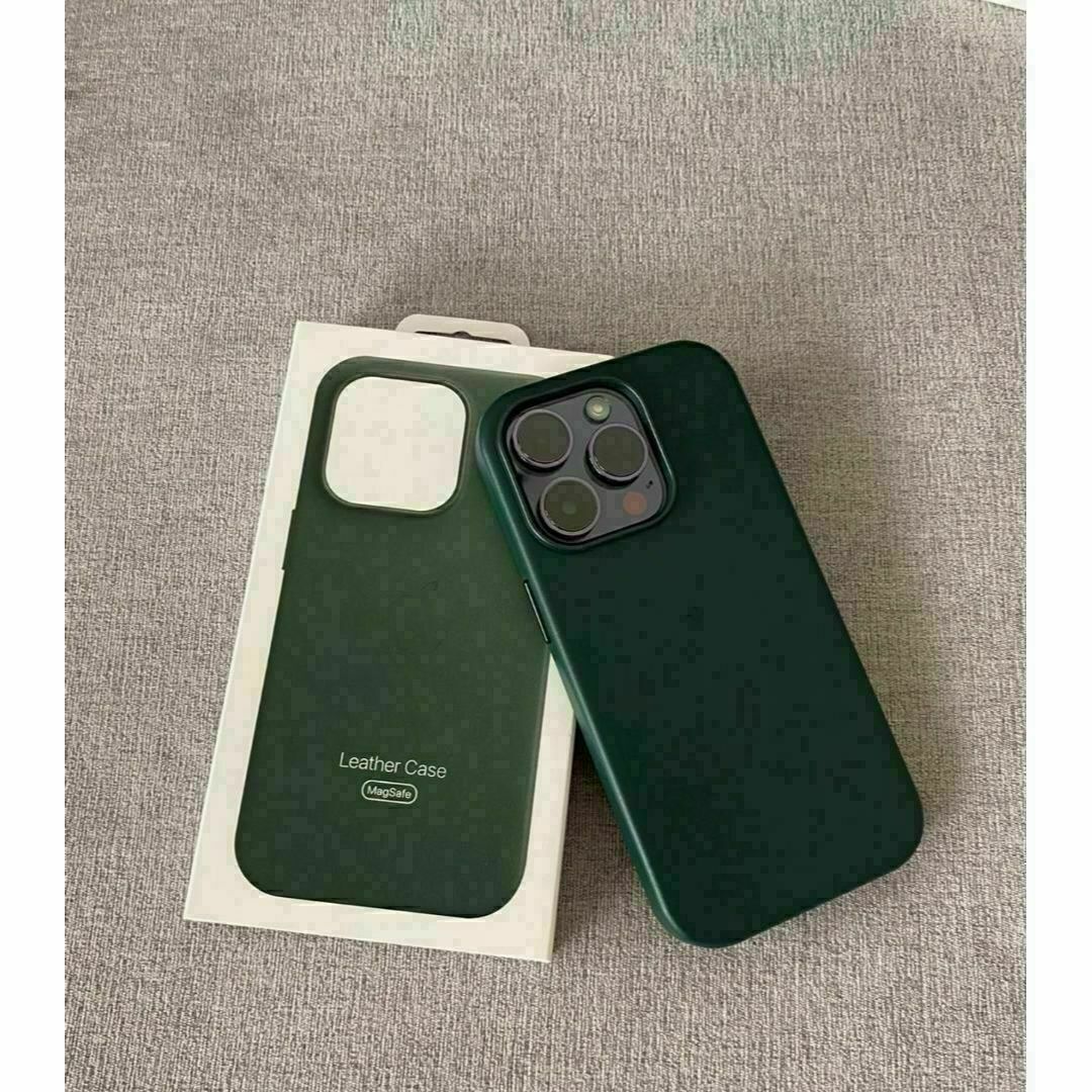 新品】純正互換品 iPhone 13mini レザーケース セコイアグリーンの通販