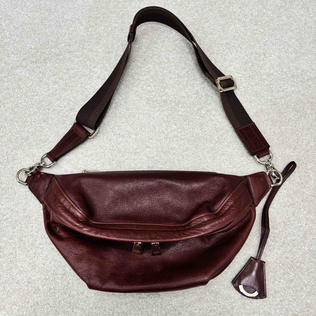 アニアリ レザーボディバッグ ワインレッド ブラウン ショルダー aniary