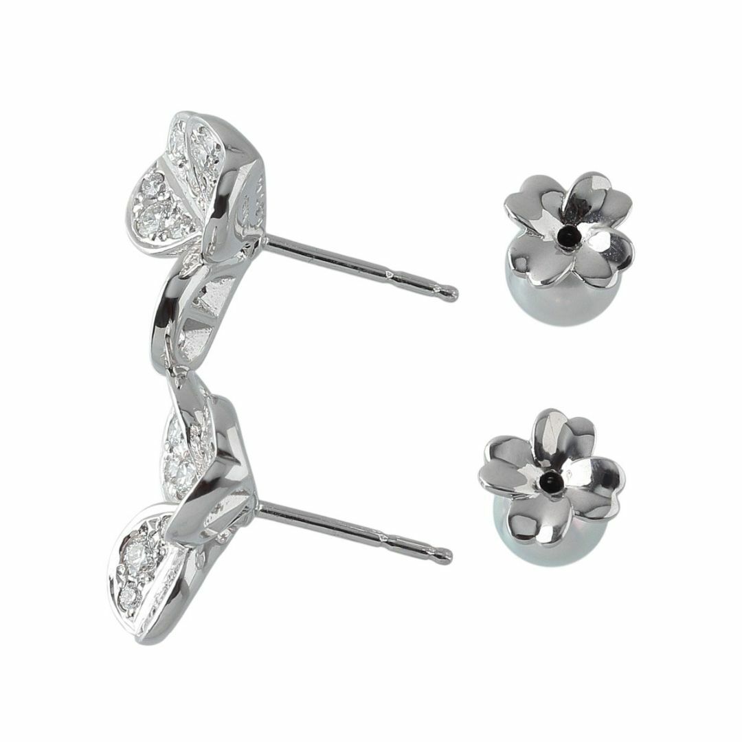 MIKIMOTO - ミキモト ダイヤ パール ピアス フォーチュンリーブス PE