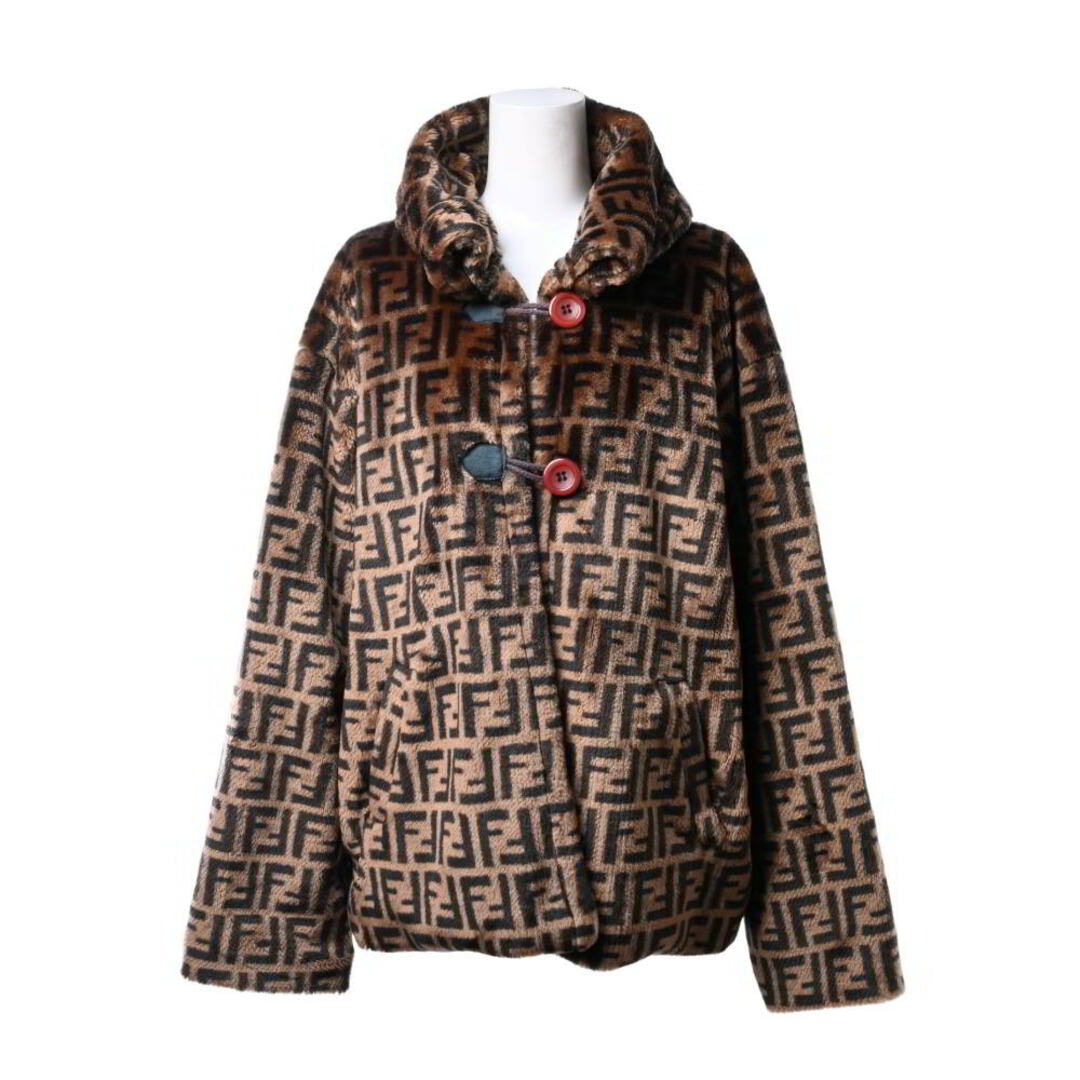 FENDI - FENDI ヴィンテージ ズッカ柄 フェイクファー ジャケットの