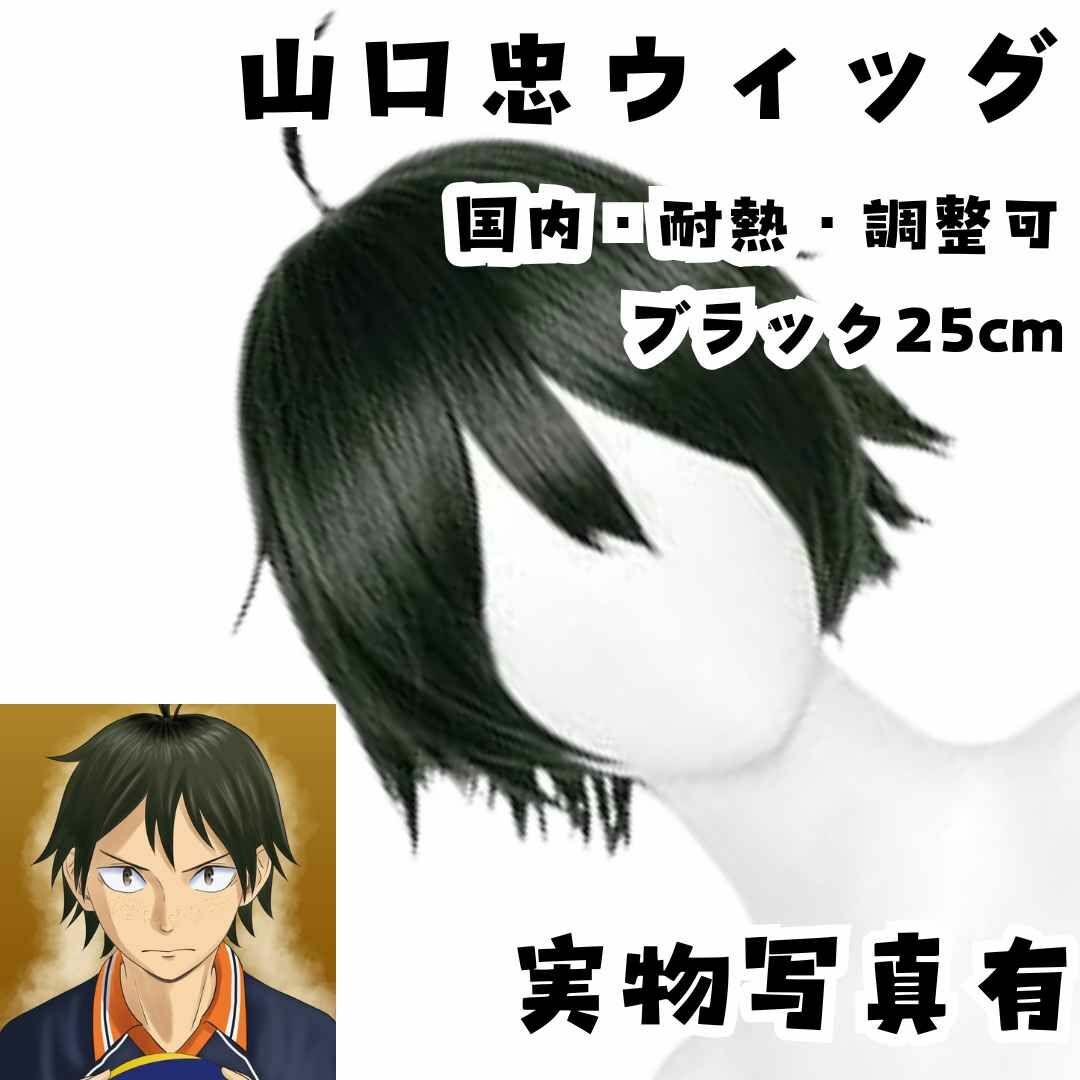 ウィッグ カツラ 山口忠 ハイキュー!! 国内・耐熱・調整可 ブラック