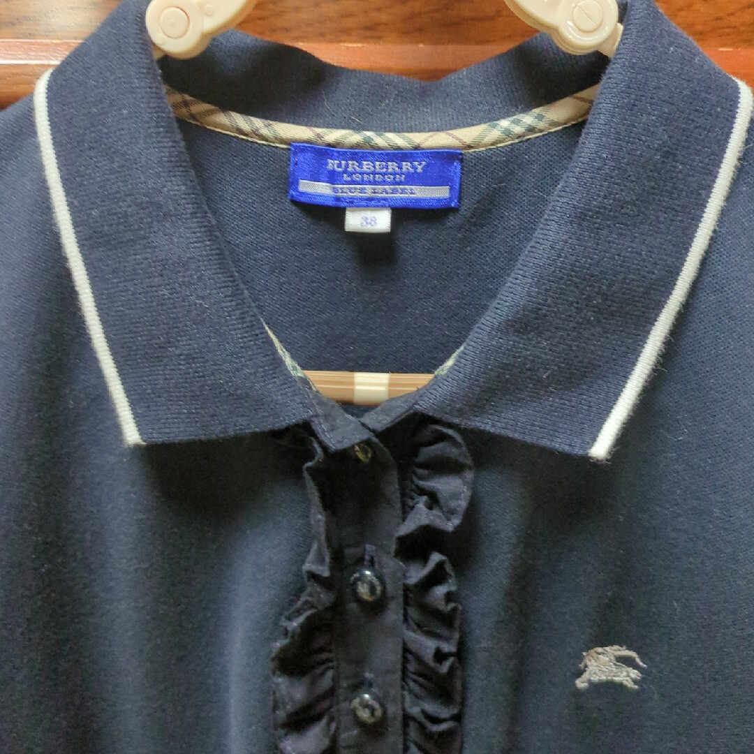 BURBERRY BLUE LABEL - BURBERRY BLUE LABEL 38 ネイビー ポロシャツの