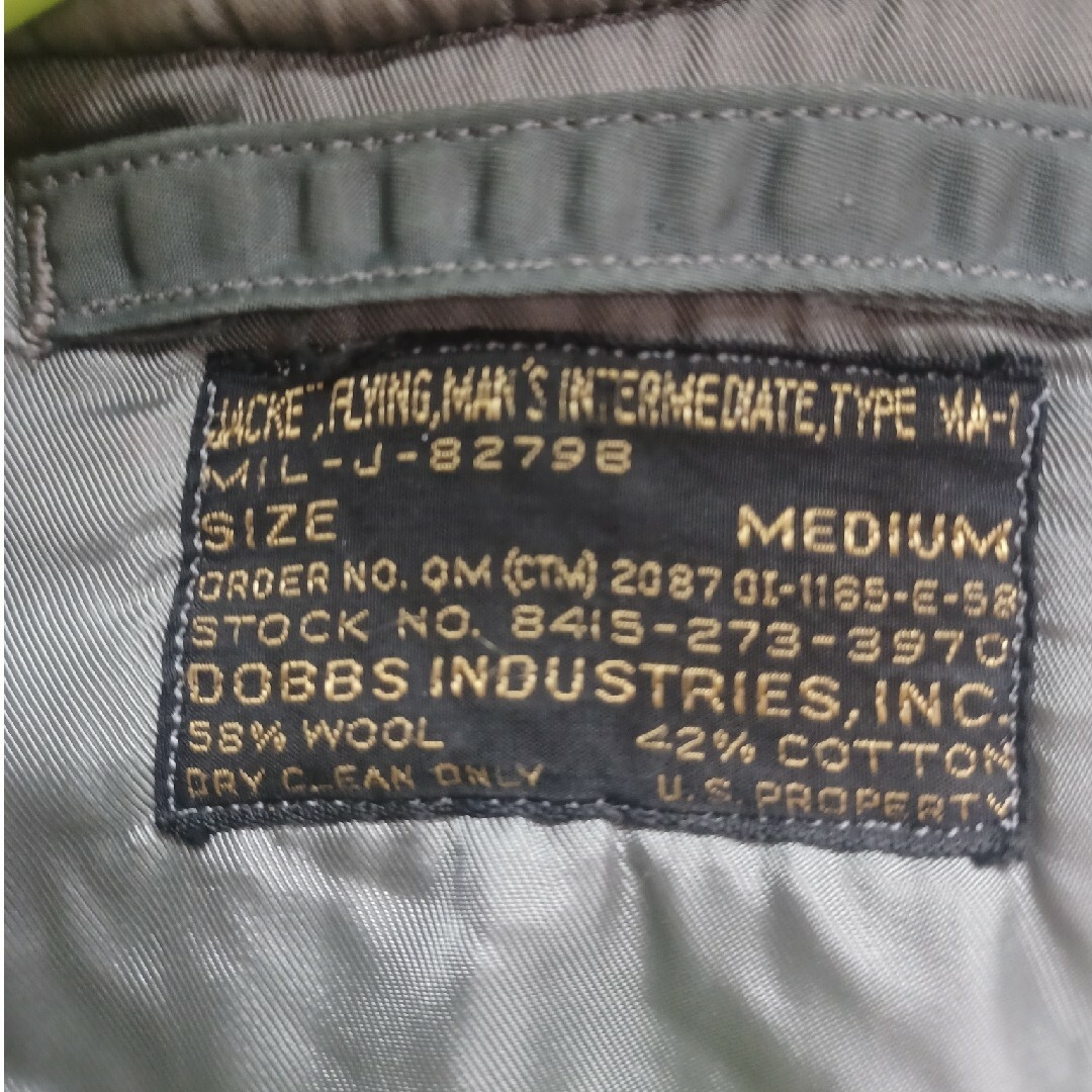 50's DOBBS 米軍 ヴィンテージ MA-1 黒タグ オリジナル 本物の通販 by